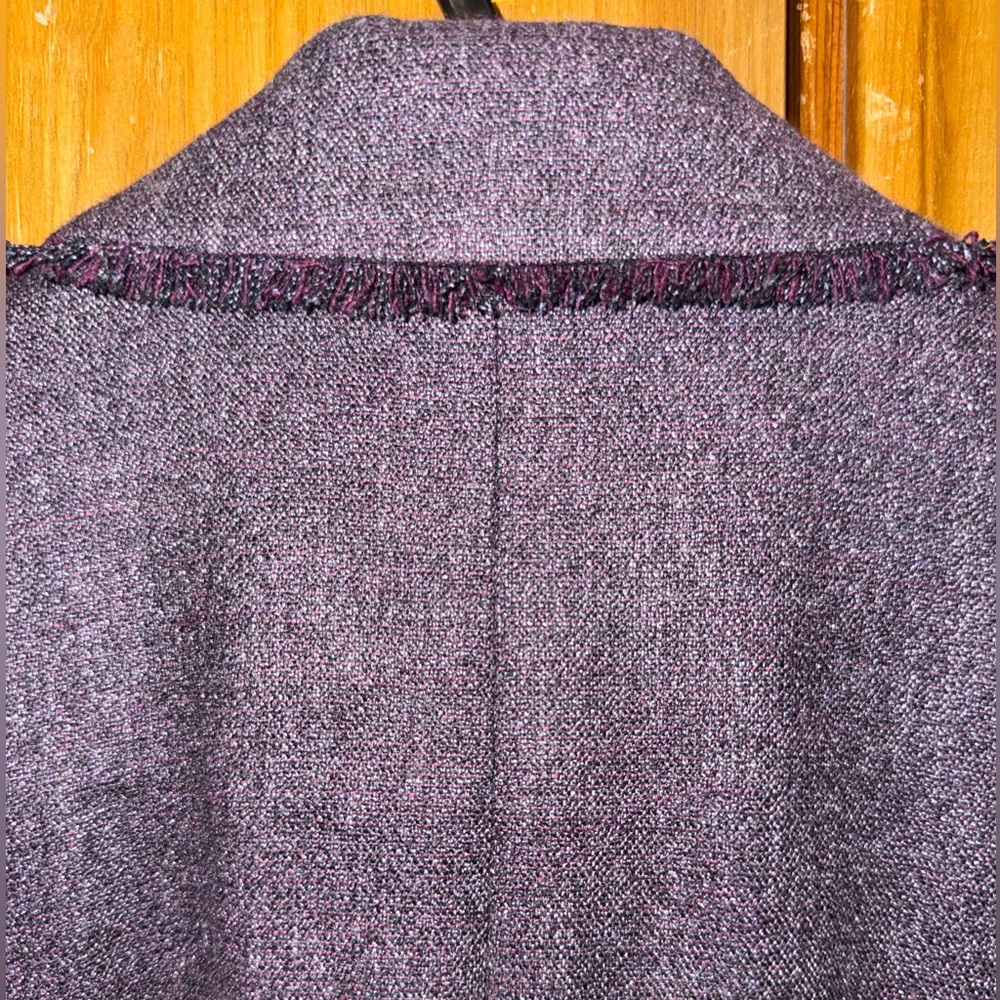 Grey/dark purple blazer with fake front pockets NWT 0P classiques entier - Picture 8 of 15